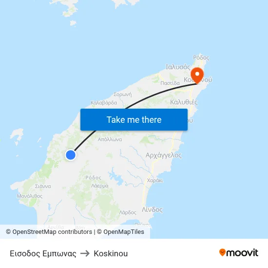 Emponas Entrance to Koskinou map