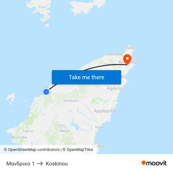 Mandriko 1 to Koskinou map