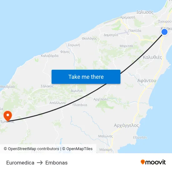 Euromedica to Embonas map