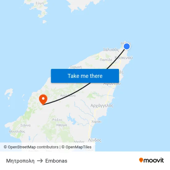 Metropolitan to Embonas map