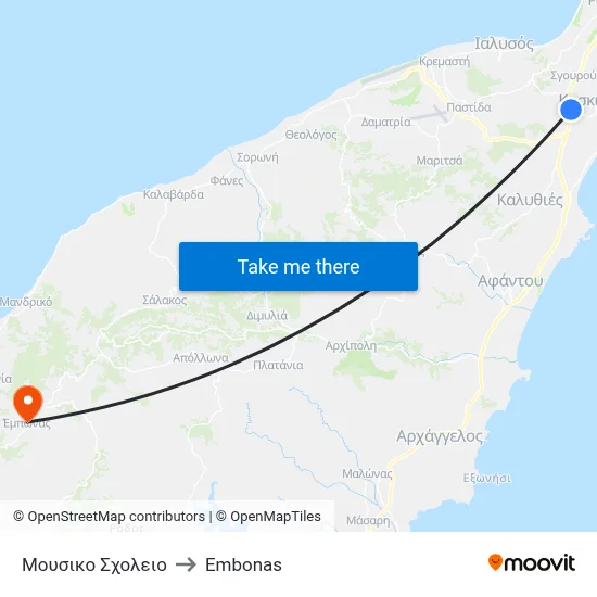 Music School to Embonas map