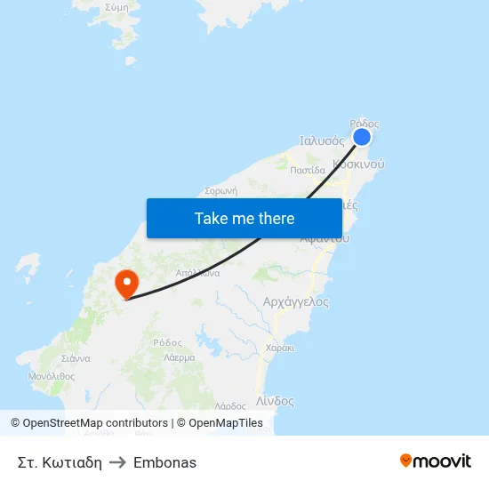 St. Kotiadi to Embonas map