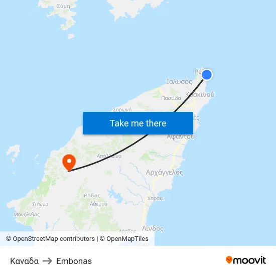 Canada to Embonas map