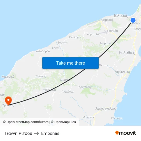Yiannis Ritsos to Embonas map