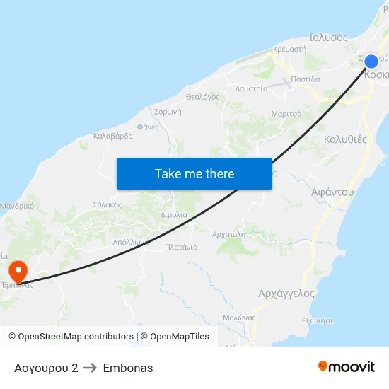Asgourou 2 to Embonas map