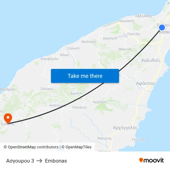 Asgourou 3 to Embonas map