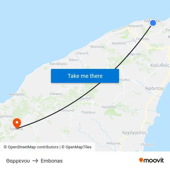 Tharrenou to Embonas map