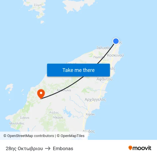 28th October Street to Embonas map