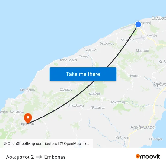 Asomati 2 to Embonas map