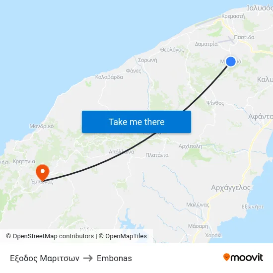 Maritson Exit to Embonas map