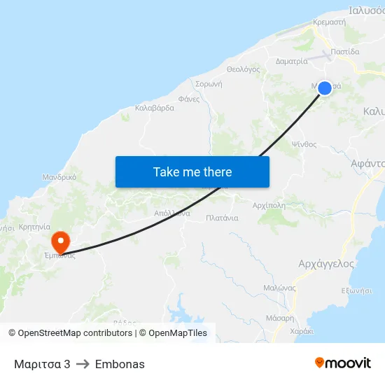 Maritsa 3 to Embonas map