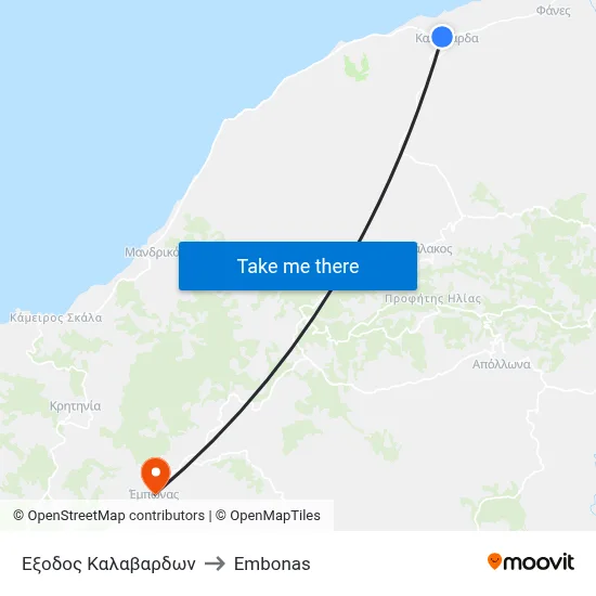 Kalvardes Exit to Embonas map