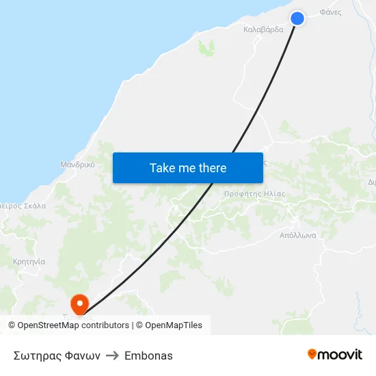 Sotiras Fanon to Embonas map