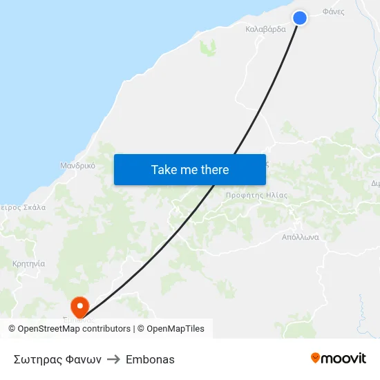 Sotiras Fanon to Embonas map