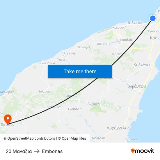 20 Shops to Embonas map