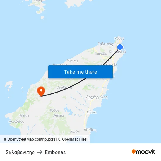 Sklavenitis to Embonas map