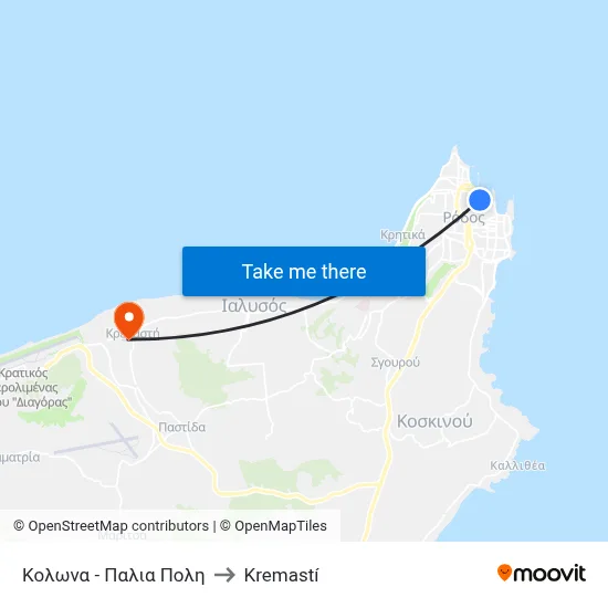 Kolona - Old Town to Kremasti map