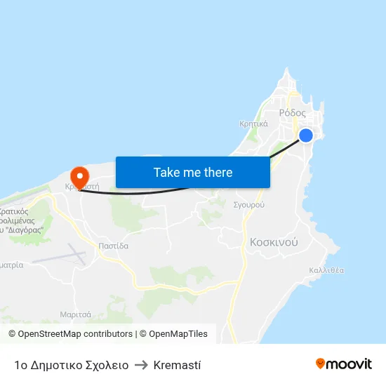 1ο Δημοτικο Σχολειο to Kremastí map