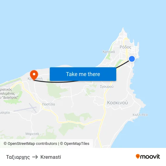 Ταξιαρχης to Kremastí map