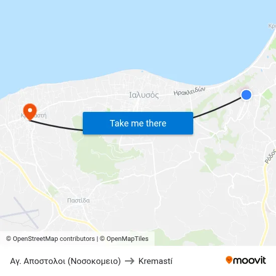 Ag. Apostoli (Hospital) to Kremasti map