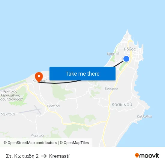 St. Kotiadi 2 to Kremasti map