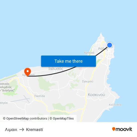 Port to Kremasti map