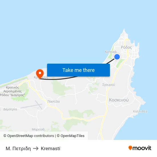 M. Petridi to Kremasti map