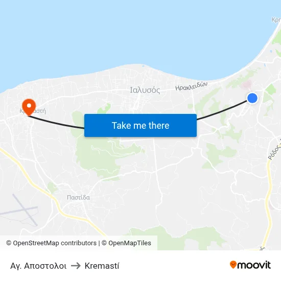Ag. Apostoloi to Kremasti map