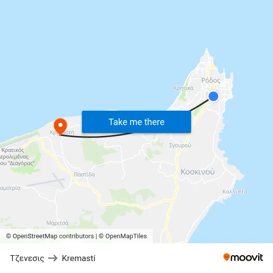 Genesis to Kremasti map