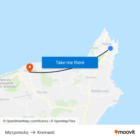 Metropolitan to Kremasti map