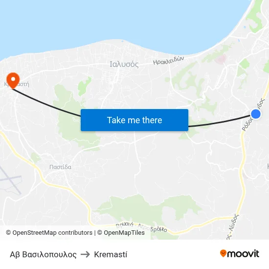 AB Vassilopoulos to Kremasti map