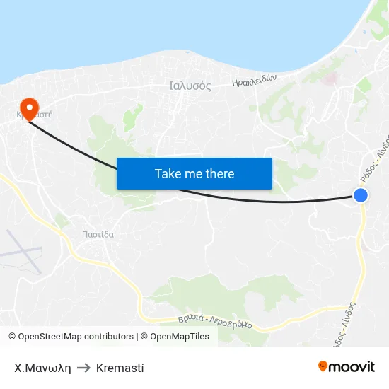 Ch. Manoli to Kremasti map