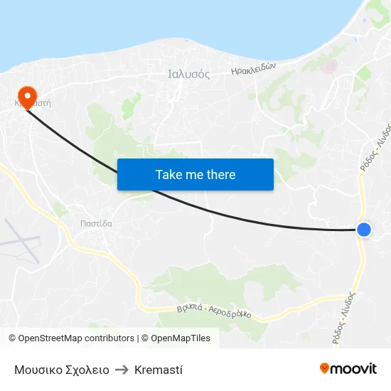 Music School to Kremasti map