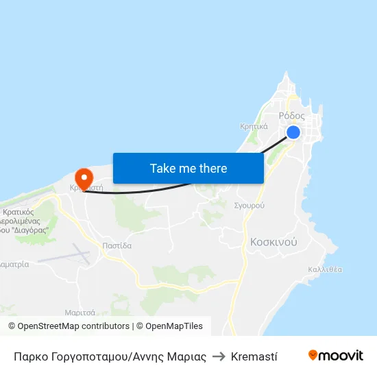 Gorgopotamos Park/Anna Maria to Kremasti map