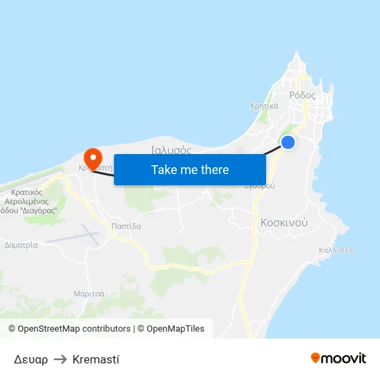 DEVAR to Kremasti map