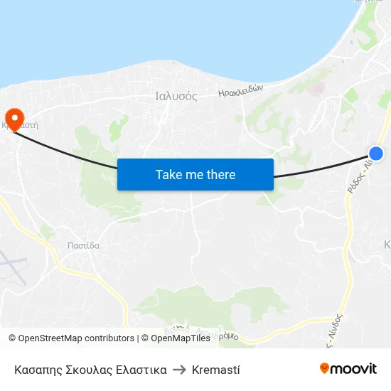 Kasapis Skoulas Tires to Kremasti map