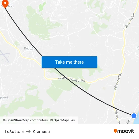 Galazio E to Kremasti map