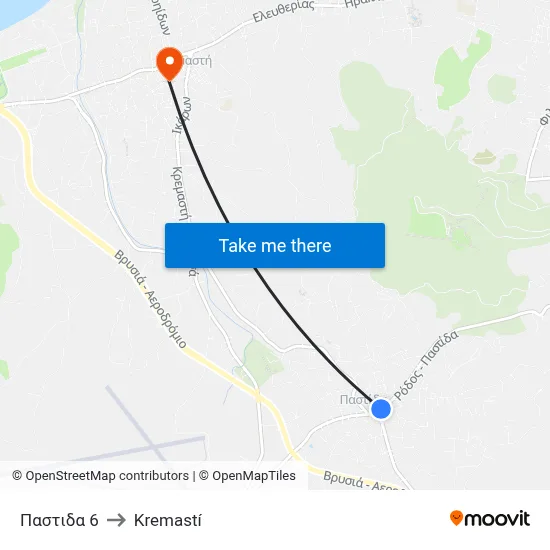 Pastida 6 to Kremasti map