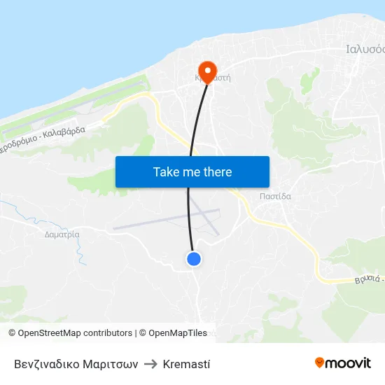 Maritson Gas Station to Kremasti map