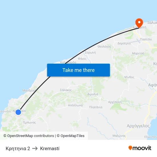 Kritinia 2 to Kremasti map