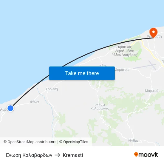 Kalavarda Union to Kremasti map