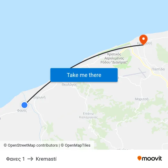 Fanes 1 to Kremasti map