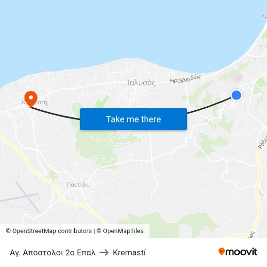 St. Apostles 2nd EPAL to Kremasti map