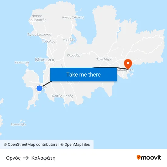 Ορνός to Καλαφάτη map