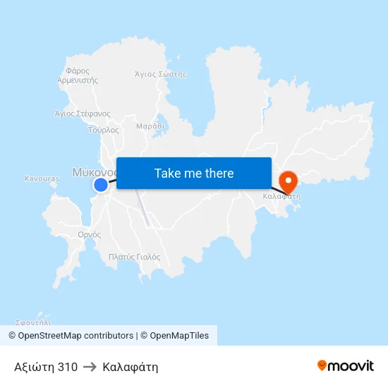 Αξιώτη 310 to Καλαφάτη map