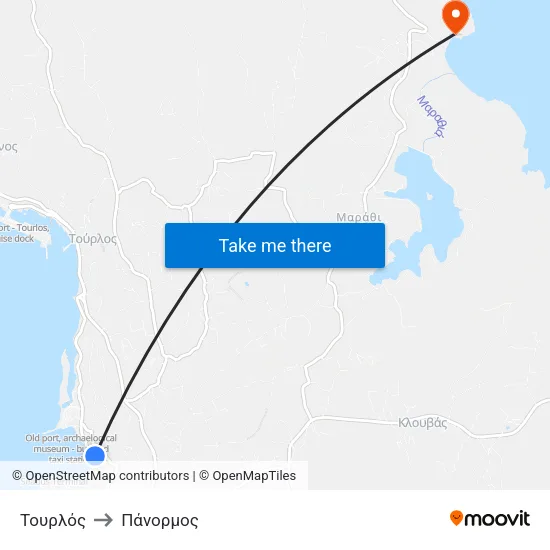 Τουρλός to Πάνορμος map