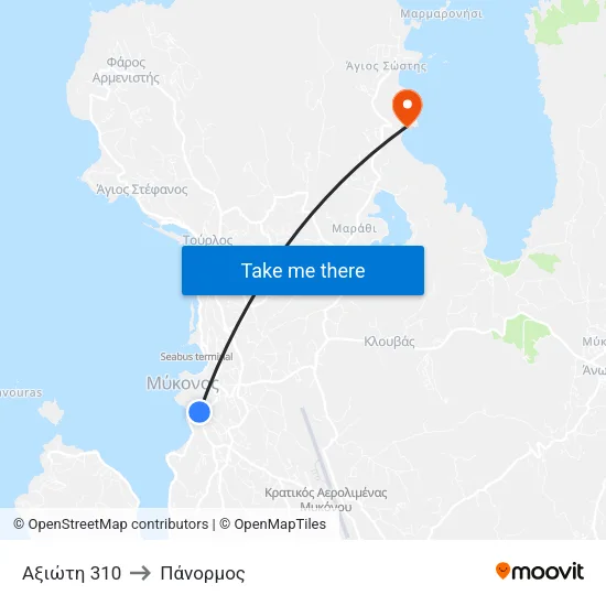 Αξιώτη 310 to Πάνορμος map