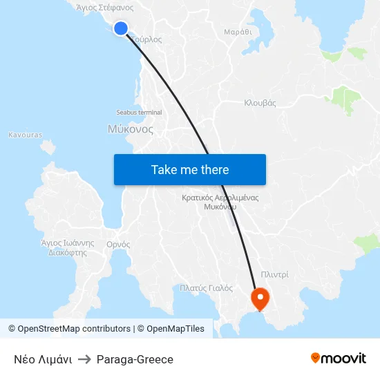 New Port to Paraga-Greece map