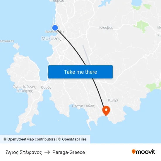 Saint Stephen to Paraga-Greece map