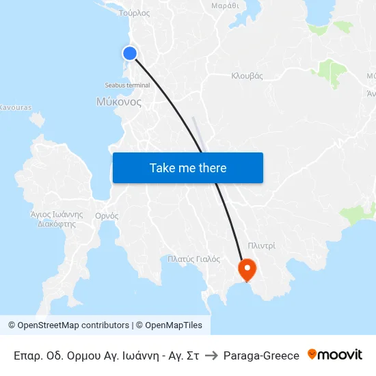 St. John's Bay - Ag. St Provincial Road to Paraga-Greece map